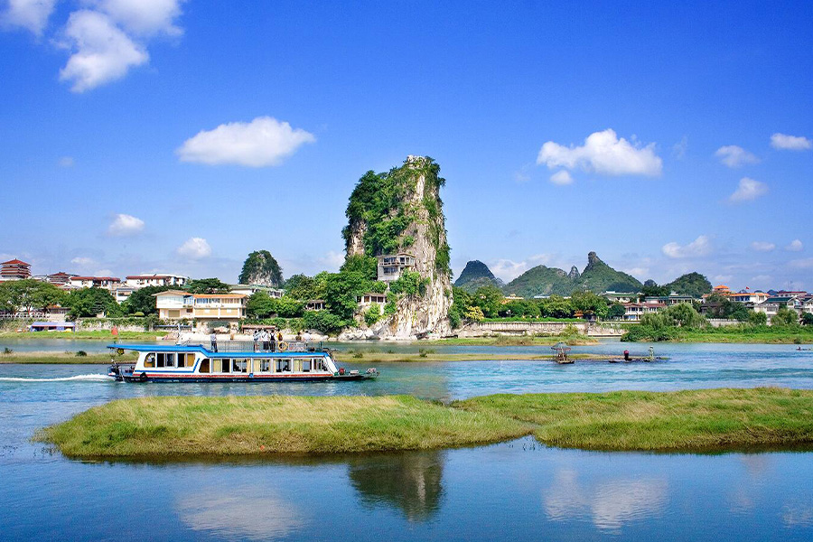 Fubo Hill, a single rocky outcrop rising straight out of the Li River