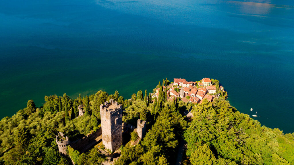 Castello di Vezio hilltop fortress overlooking Varenna and Lake Como