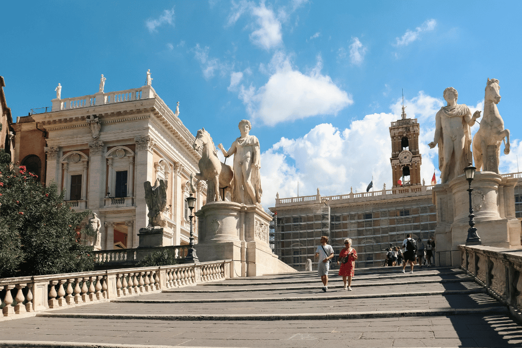 The Cordonata staircase leading up to Capitoline Hill