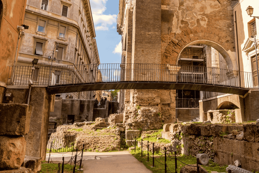 A street in Rome's historic Jewish Ghetto neighbourhood