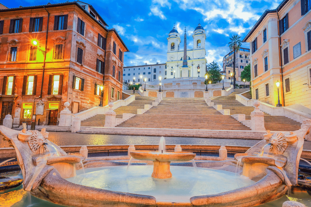 A narrow cobbled street in Rome's Monti neighbourhood
